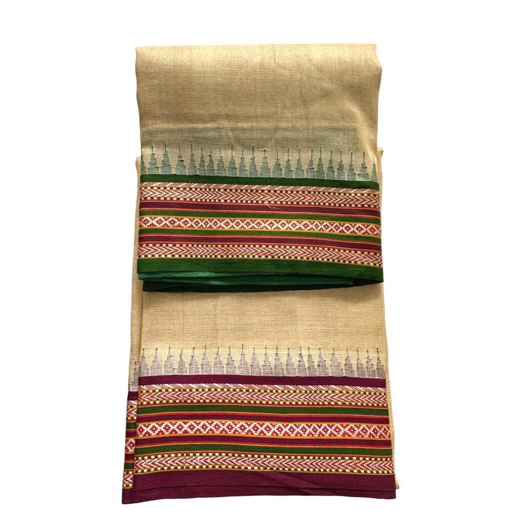 Partywear Saree Vidarbha Tussar Silk Sari Karvati Kinar Festival Sari Gifting